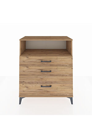 Hyperion Şifonyer Tek Raflı 3 Çekmeceli 88x44x106 Çam-Çam