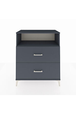 Hyperion Şifonyer Tek Raflı 2 Çekmeceli 88x44x106 Antrasit-Antrasit