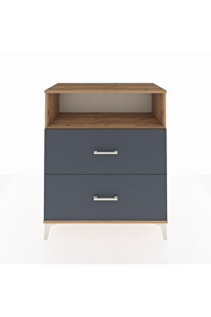 Hyperion Şifonyer Tek Raflı 2 Çekmeceli 88x44x106 Çam-Antrasit