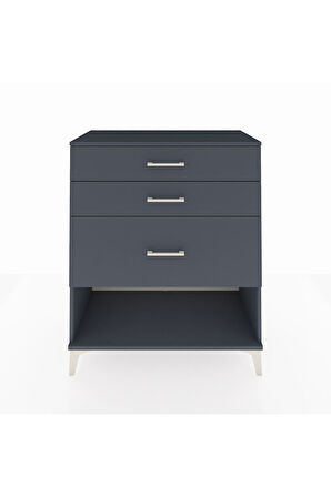 Hyperion Şifonyer 3 Çekmeceli 88x44x106 Antrasit-Antrasit