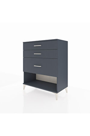 Hyperion Şifonyer 3 Çekmeceli 88x44x106 Antrasit-Antrasit