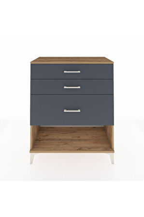 Hyperion Şifonyer 3 Çekmeceli 88x44x106 Çam-Antrasit