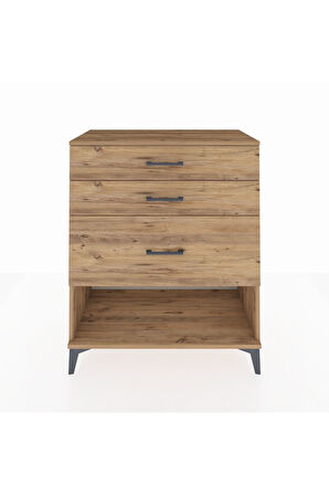 Hyperion Şifonyer 3 Çekmeceli 88x44x106 Çam-Çam