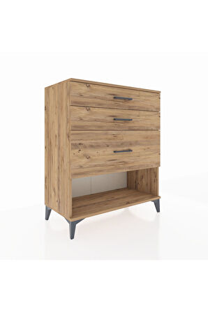 Hyperion Şifonyer 3 Çekmeceli 88x44x106 Çam-Çam