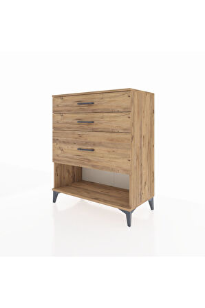 Hyperion Şifonyer 3 Çekmeceli 88x44x106 Çam-Çam