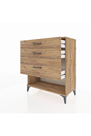 Hyperion Şifonyer 3 Çekmeceli 88x44x106 Çam-Çam