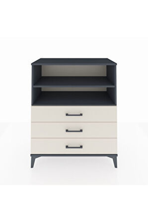 Hyperion Şifonyer 2 Raflı 3 Çekmeceli 88x44x106 Antrasit-Aytaşı