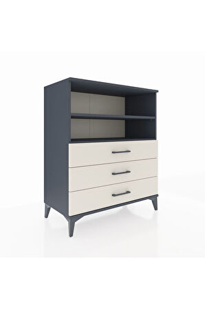 Hyperion Şifonyer 2 Raflı 3 Çekmeceli 88x44x106 Antrasit-Aytaşı