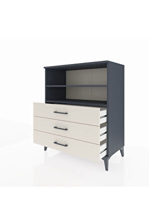 Hyperion Şifonyer 2 Raflı 3 Çekmeceli 88x44x106 Antrasit-Aytaşı