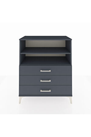 Hyperion Şifonyer 2 Raflı 3 Çekmeceli 88x44x106 Antrasit-Antrasit