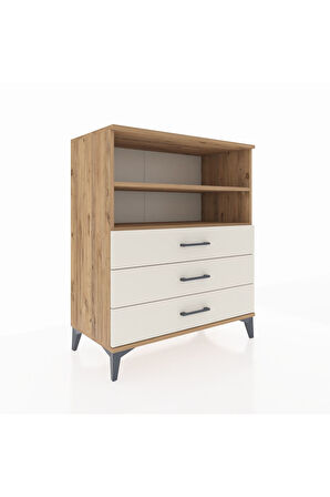 Hyperion Şifonyer 2 Raflı 3 Çekmeceli 88x44x106 Çam-Aytaşı