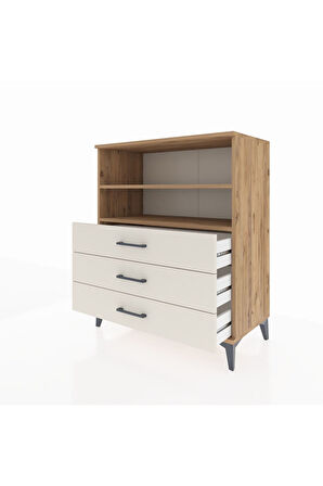 Hyperion Şifonyer 2 Raflı 3 Çekmeceli 88x44x106 Çam-Aytaşı