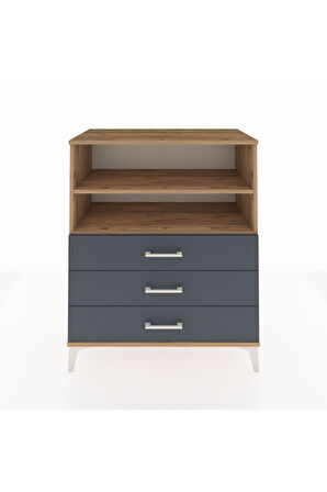 Hyperion Şifonyer 2 Raflı 3 Çekmeceli 88x44x106 Çam-Antrasit