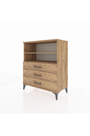 Hyperion Şifonyer 2 Raflı 3 Çekmeceli 88x44x106 Çam-Çam