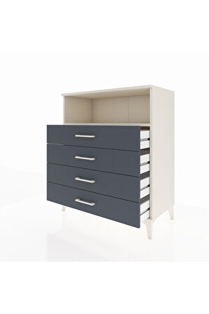 Hyperion Şifonyer Tek Raflı 4 Çekmeceli 88x44x106 Aytaşı-Antrasit