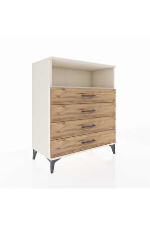 Hyperion Şifonyer Tek Raflı 4 Çekmeceli 88x44x106 Aytaşı-Çam