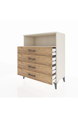 Hyperion Şifonyer Tek Raflı 4 Çekmeceli 88x44x106 Aytaşı-Çam