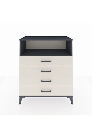 Hyperion Şifonyer Tek Raflı 4 Çekmeceli 88x44x106 Antrasit-Aytaşı