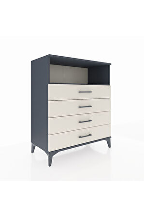 Hyperion Şifonyer Tek Raflı 4 Çekmeceli 88x44x106 Antrasit-Aytaşı