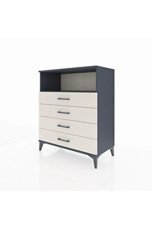 Hyperion Şifonyer Tek Raflı 4 Çekmeceli 88x44x106 Antrasit-Aytaşı