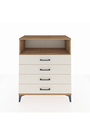 Hyperion Şifonyer Tek Raflı 4 Çekmeceli 88x44x106 Çam-Aytaşı