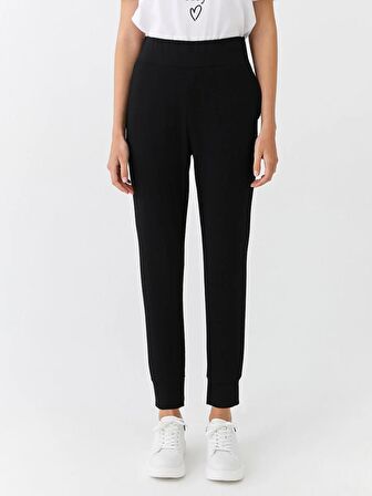 Kadın Beli Lastikli Düz Jogger Eşofman Altı