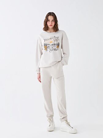 Kadın Beli Lastikli Düz Jogger Eşofman Altı
