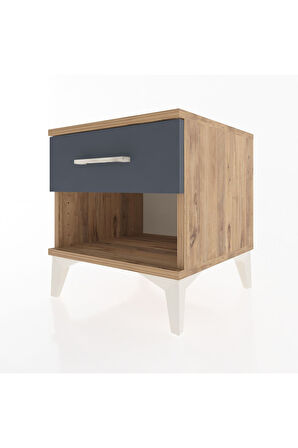 Hyperion Komodin Tek Çekmeceli 44x44x48 Çam-Antrasit