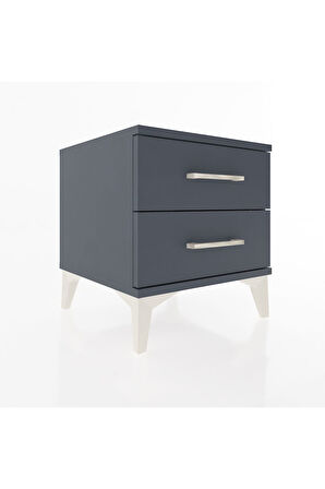 Hyperion Komodin 2 Çekmeceli 44x44x48 Antrasit-Antrasit