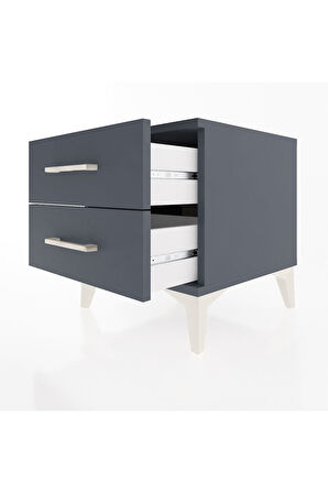 Hyperion Komodin 2 Çekmeceli 44x44x48 Antrasit-Antrasit