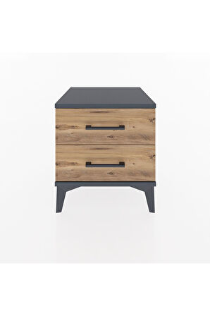 Hyperion Komodin 2 Çekmeceli 44x44x48 Antrasit-Çam