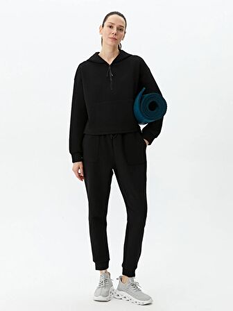 Düz Uzun Kollu Oversize Kadın Hoodie