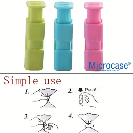 Microcase Plastik Poşet Saklama Malzemesi Ağız kapama Aleti Kıskacı - AL5306 20 Adet
