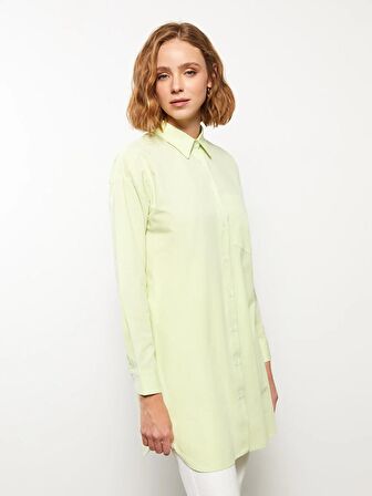 Düz Uzun Kollu Oversize Kadın Gömlek Tunik