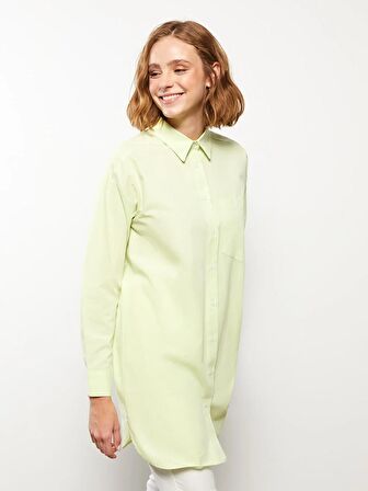 Düz Uzun Kollu Oversize Kadın Gömlek Tunik