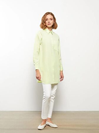 Düz Uzun Kollu Oversize Kadın Gömlek Tunik