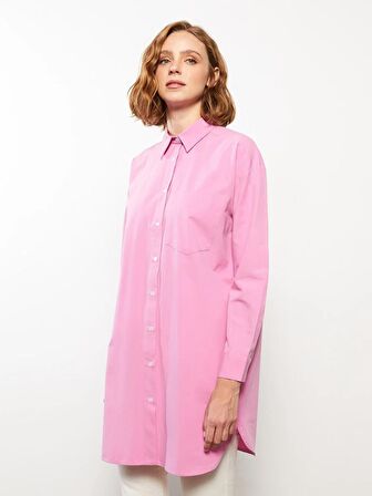 Düz Uzun Kollu Oversize Kadın Gömlek Tunik