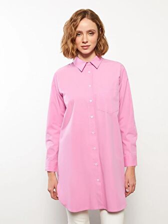 Düz Uzun Kollu Oversize Kadın Gömlek Tunik