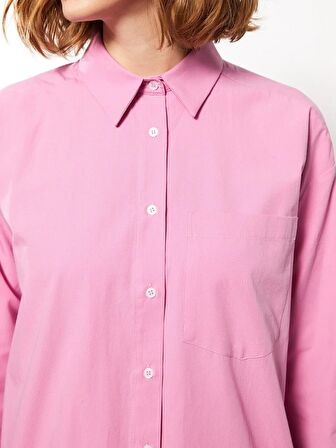 Düz Uzun Kollu Oversize Kadın Gömlek Tunik