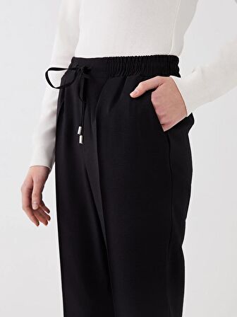 Beli Lastikli Rahat Kalıp Cep Detaylı Kadın Pantolon