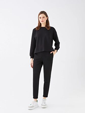 Bisiklet Yaka Oversize Kadın Sweatshirt