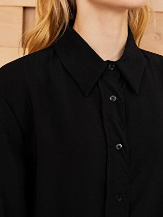 Düz Uzun Kollu Kadın Gömlek Tunik