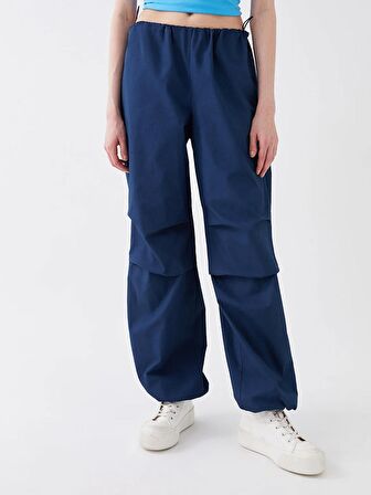 Kadın Beli Lastikli Düz Paraşüt Pantolon