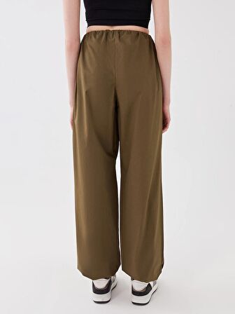 Kadın Beli Lastikli Düz Paraşüt Pantolon