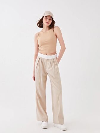 Standart Fit Geniş Paça Kadın Pantolon
