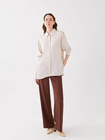 Düz Uzun Kollu Oversize Aerobin Kadın Gömlek