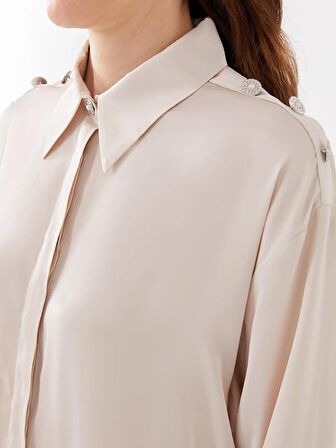 Düz Uzun Kollu Oversize Aerobin Kadın Gömlek