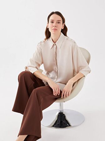 Düz Uzun Kollu Oversize Aerobin Kadın Gömlek