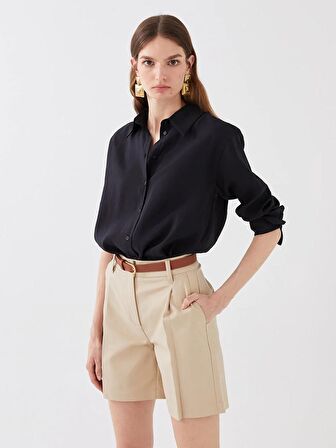 Düz Uzun Kollu Oversize Kadın Gömlek