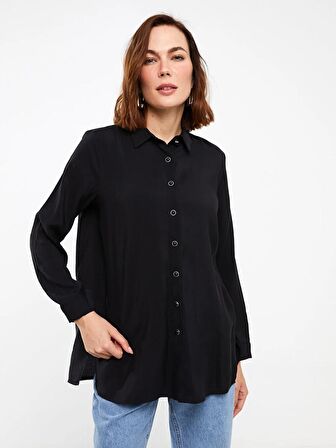 Düz Uzun Kollu Kadın Gömlek Tunik